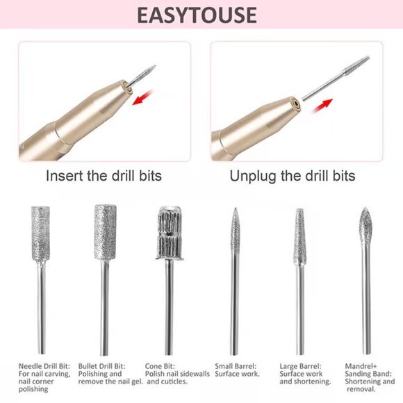 New Electric Nail Drill, Professional Efile Nail Drill Kit for Acrylic Nail, Gel - Picture 5 of 8